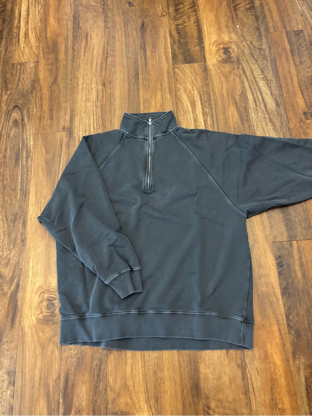 Brunette The Label 1/4 Zip-Up oversized Sweatshirt in Charcoal
